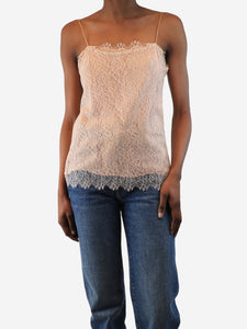 Chanel Pink lace cami top - size UK 6