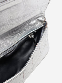 Silver 2000 metallic leather square-quilted flap bag Shoulder bags Chanel 