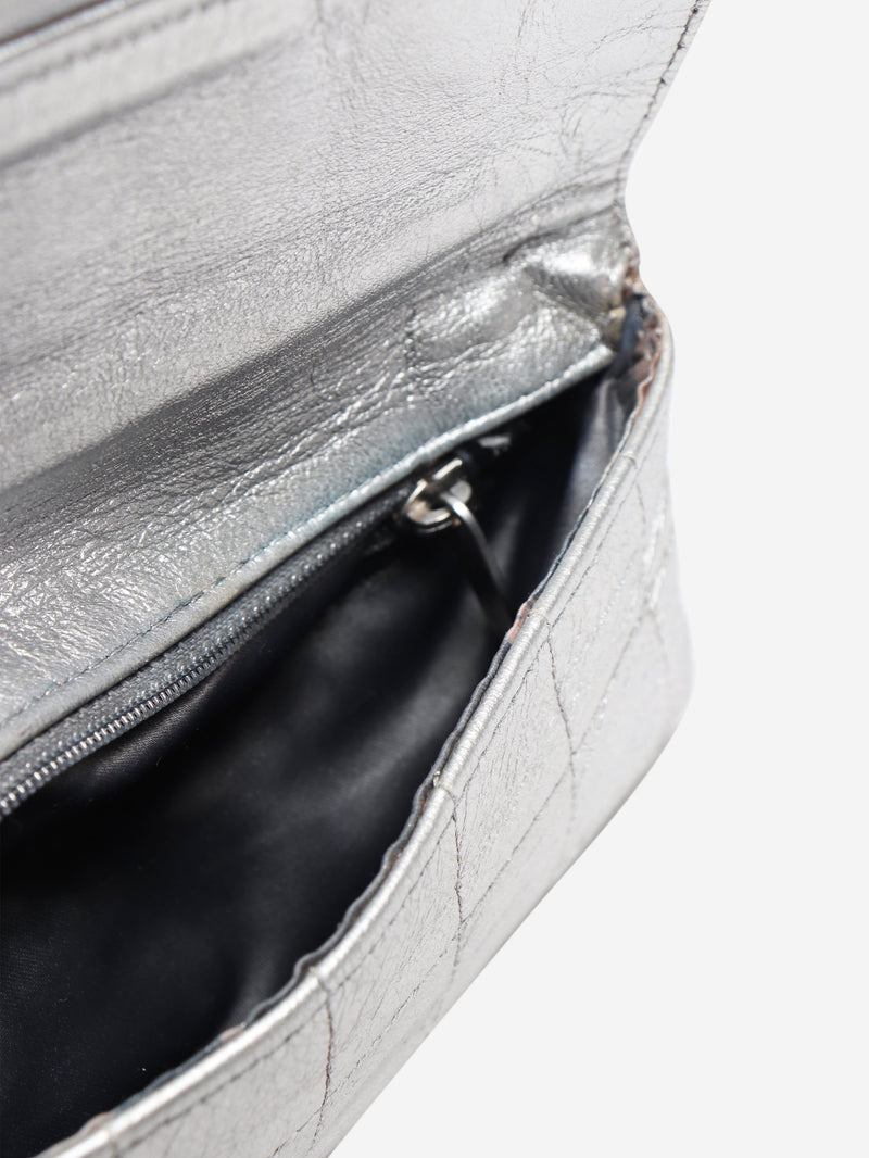 Silver 2000 metallic leather square-quilted flap bag Shoulder bags Chanel 