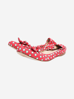 Red polka dot bow ballet flats - size EU 40 (UK 7) Flat Shoes Miu Miu 