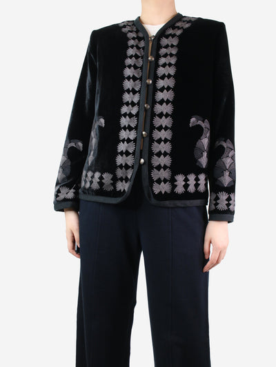Black velvet embroidered jacket - size UK 12 Coats & Jackets Etro 