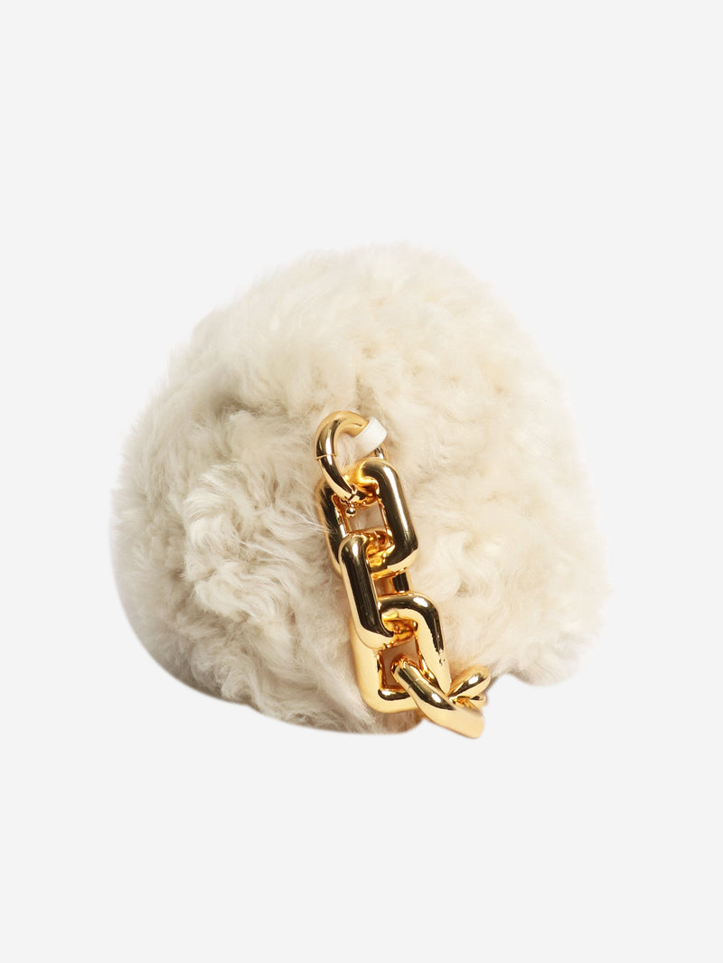 Cream shearling bag with gold chain Shoulder bags Bottega Veneta 