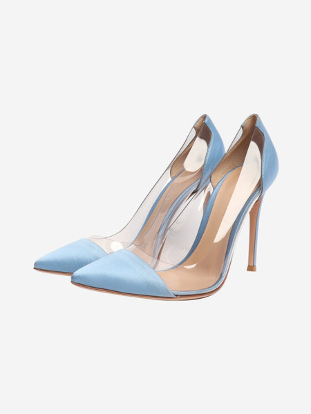 Blue satin pvc heels - size EU 37.5 (UK 4.5) alternate image