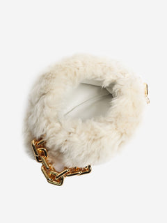Cream shearling bag with gold chain Shoulder bags Bottega Veneta 