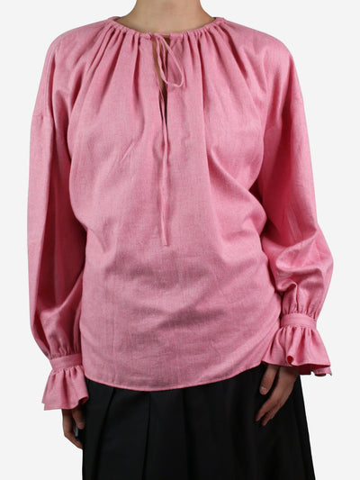 Pink long-sleeved cotton blouse - size FR 38 Tops Roseanna 
