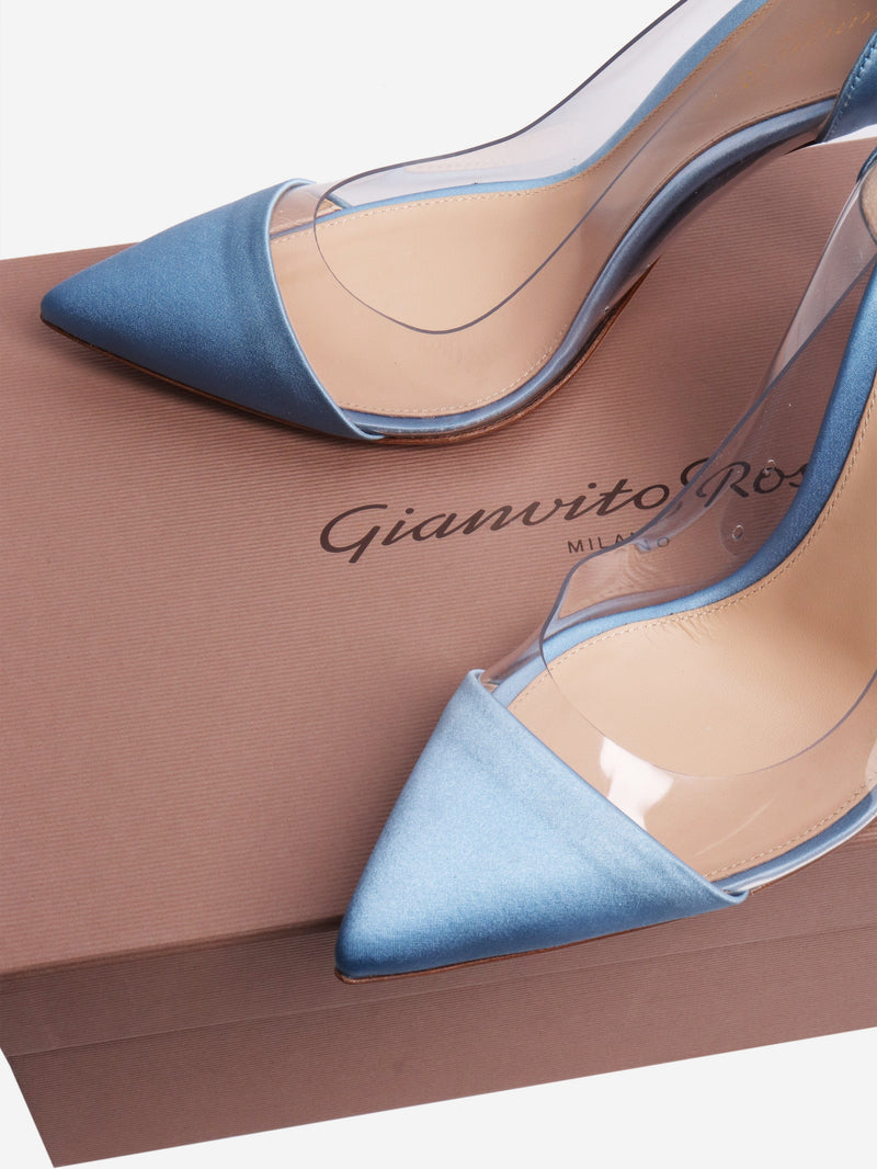 Blue satin pvc heels - size EU 37.5 (UK 4.5) Heels Gianvito Rossi 
