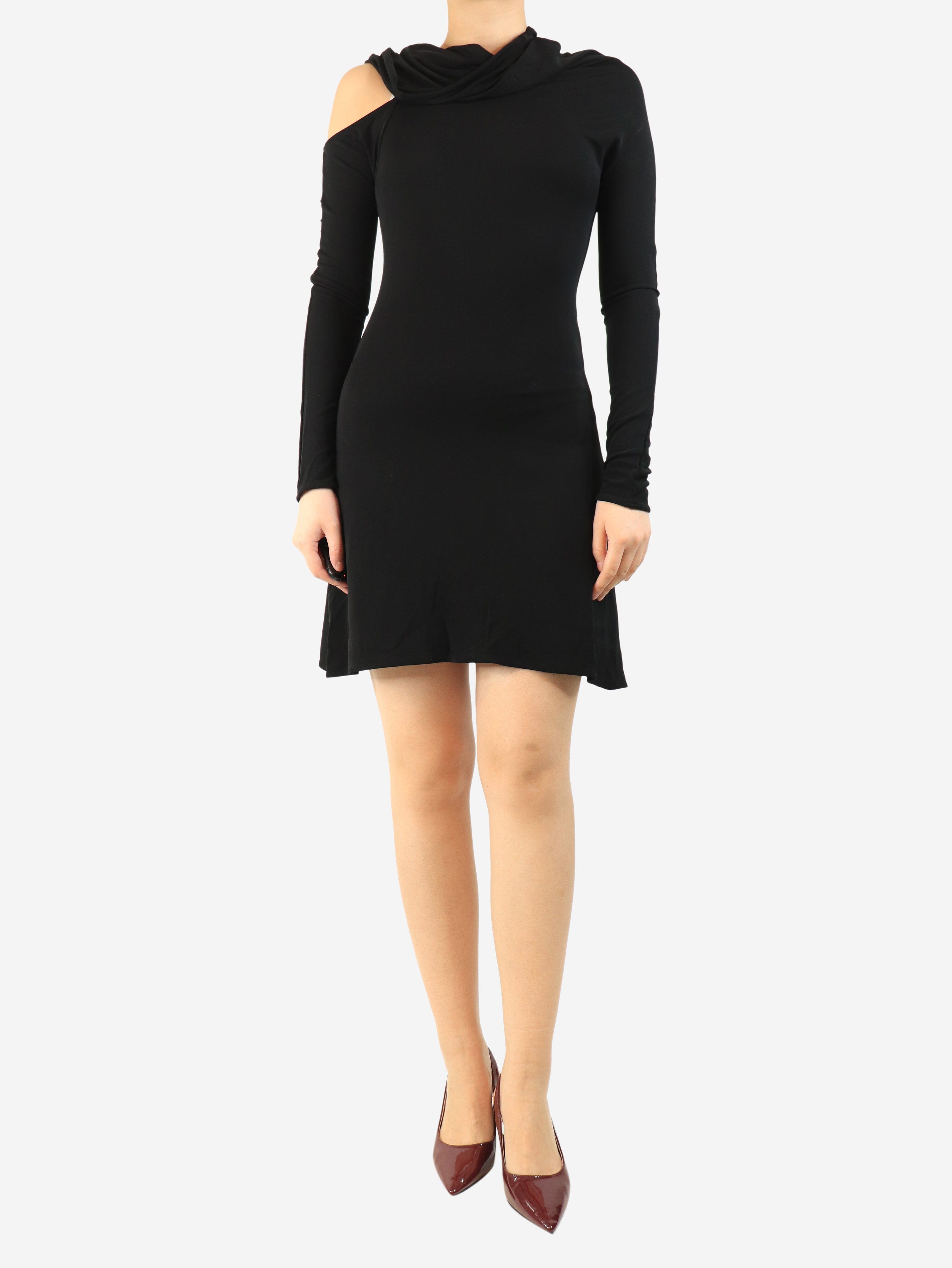 Black off the shoulder mini dress - size UK 10 Dresses Courreges 