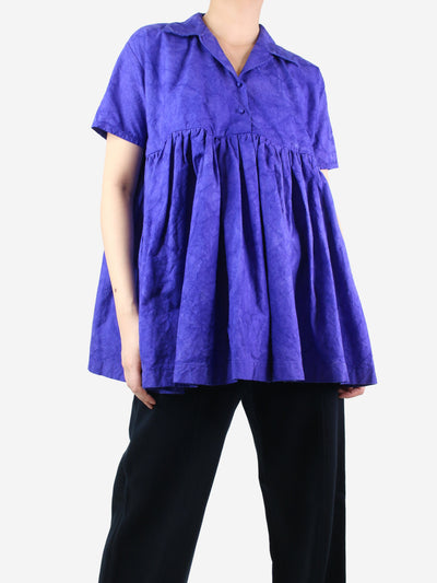Purple oversized peplum shirt - size UK 8 Tops Egg 
