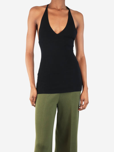 Black wool and silk blend top - size XXS