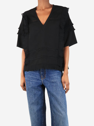 Black Cauland ruffle blouse - size UK 6 Tops IRO 