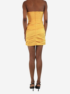 Rachel Gilbert Mustard Cheri strapless mini dress - size UK 6
