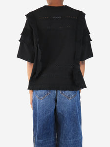 IRO Black Cauland ruffle blouse - size UK 6