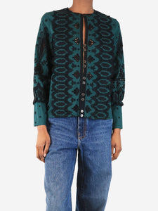 Sea New York Emerald broderie blouse - size UK 4