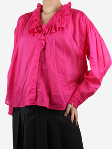 Isabel Marant Etoile Pink ruffled-collar blouse - size FR 38