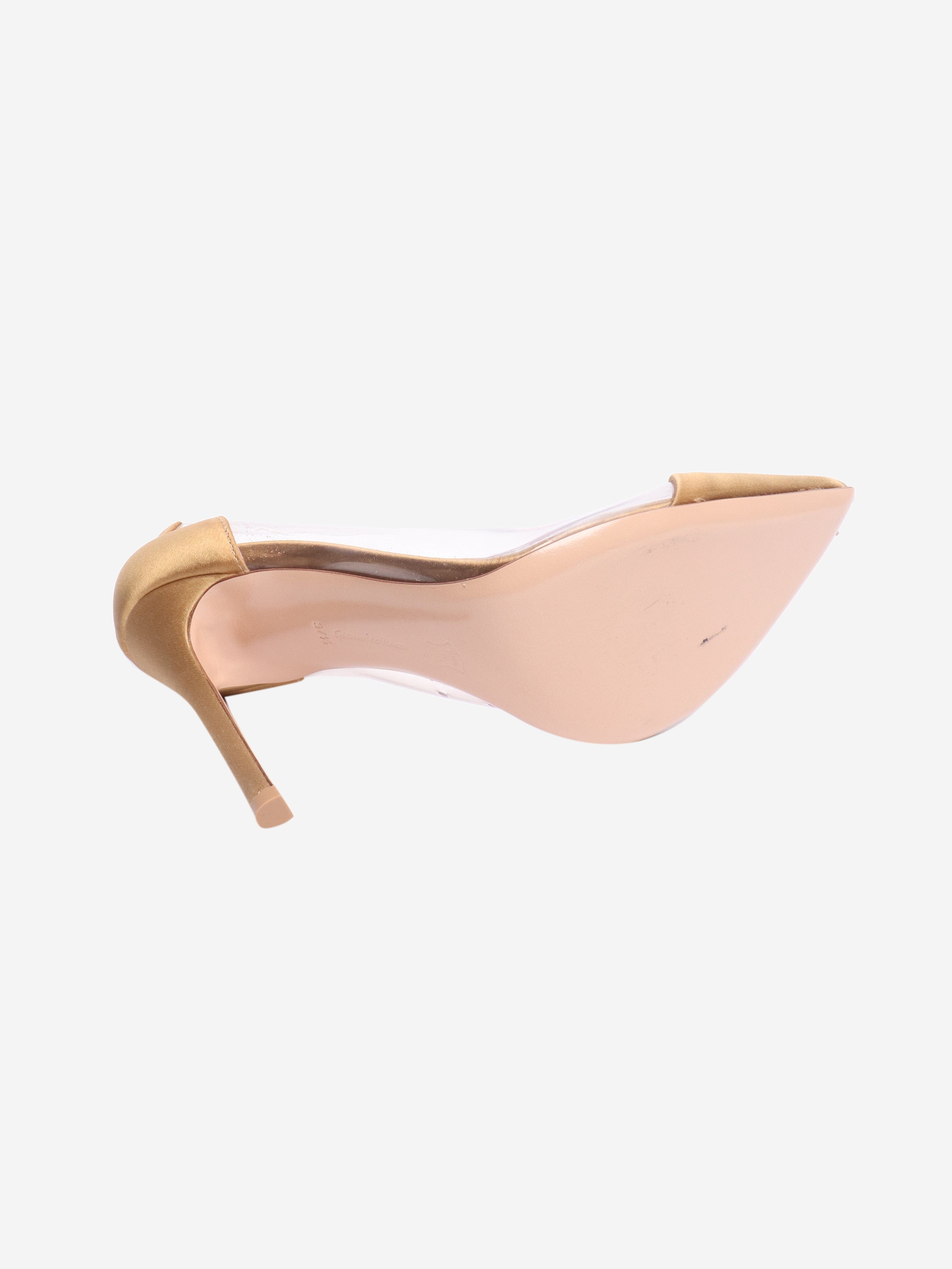 Gold satin pvc heels - size EU 37.5 (UK 4.5) Heels Gianvito Rossi 