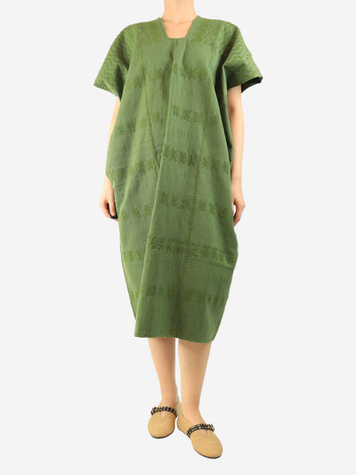 Green embroidered kaftan - One size Dresses Pippa Holt 