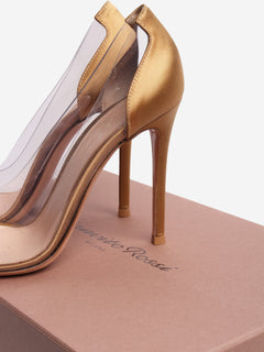 Gold satin pvc heels - size EU 37.5 (UK 4.5) Heels Gianvito Rossi 