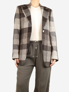 Acne Studios Brown check wool blazer - size UK 8