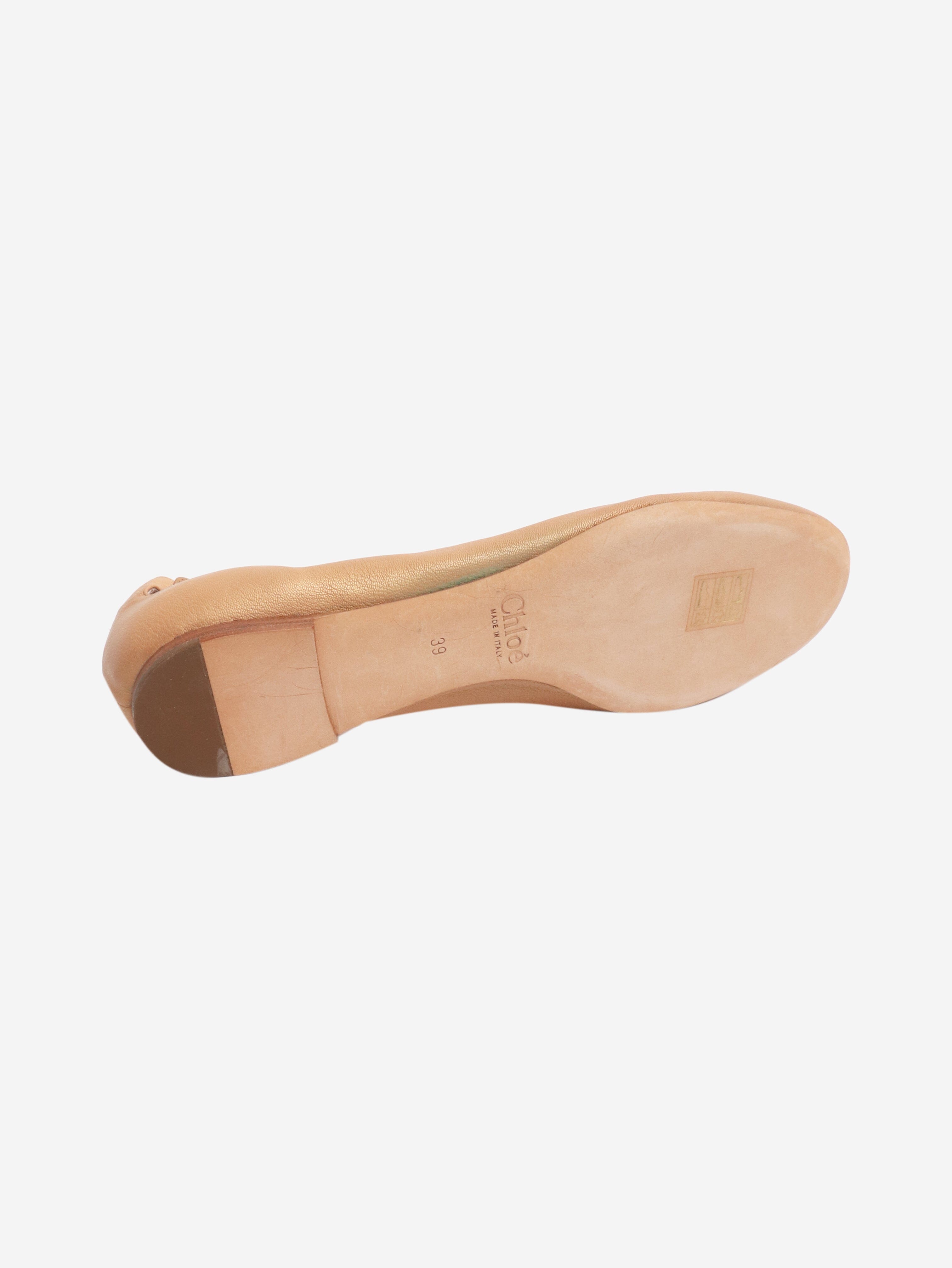 Gold ballet flats - size EU 40 (UK 7) Flat Shoes Chloe 