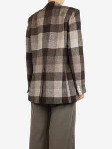 Acne Studios Brown check wool blazer - size UK 8