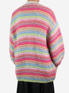 Wyse Multicoloured striped crochet cardigan - size S/M