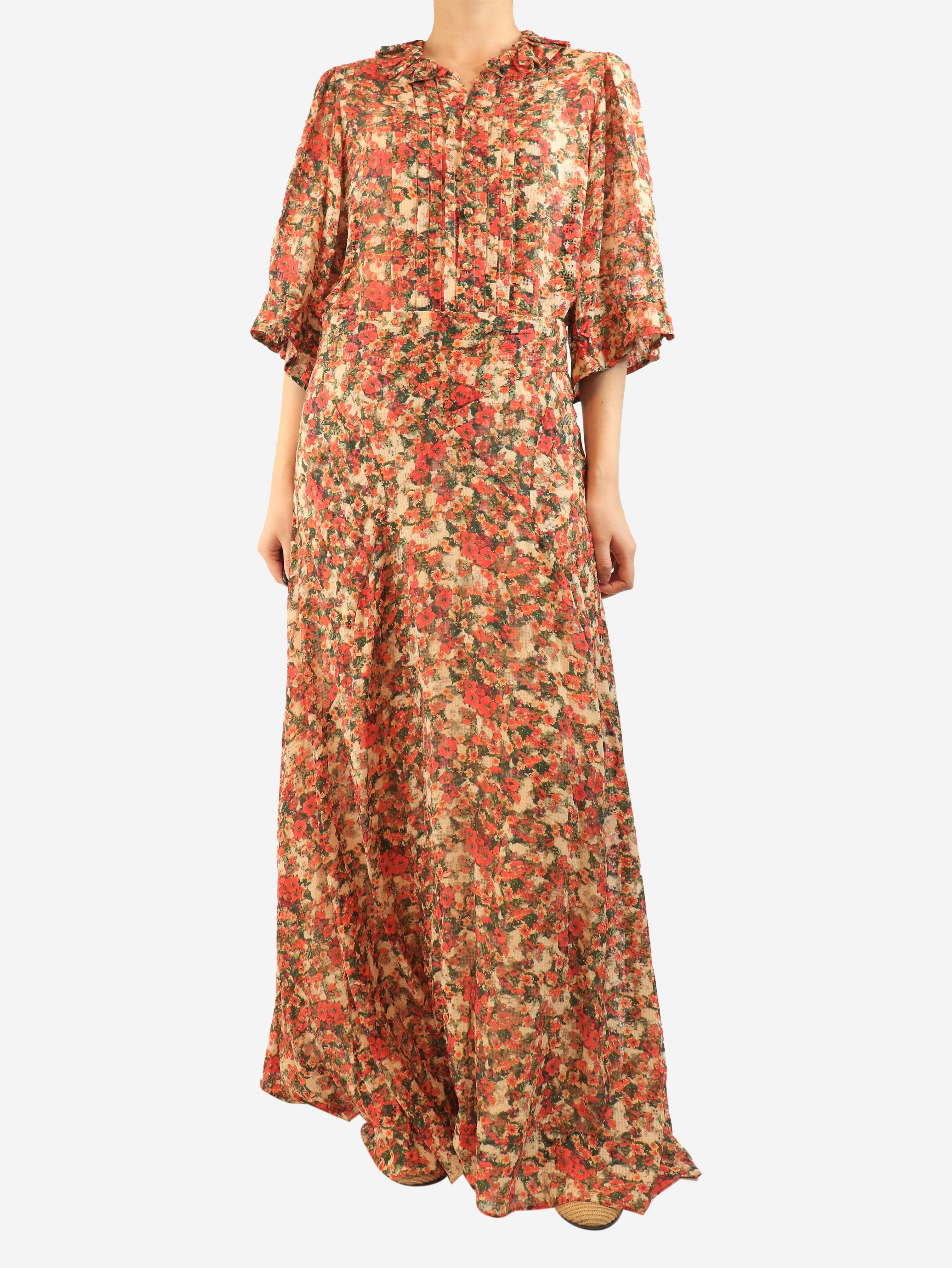 Multicolour floral ruffled top and maxi skirt set - size UK 14 Sets Isabel Marant 