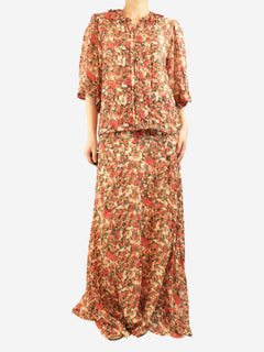 Multicolour floral ruffled top and maxi skirt set - size UK 14 Sets Isabel Marant 