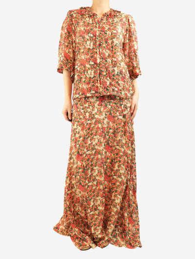 Multicolour floral ruffled top and maxi skirt set - size UK 14 Sets Isabel Marant 