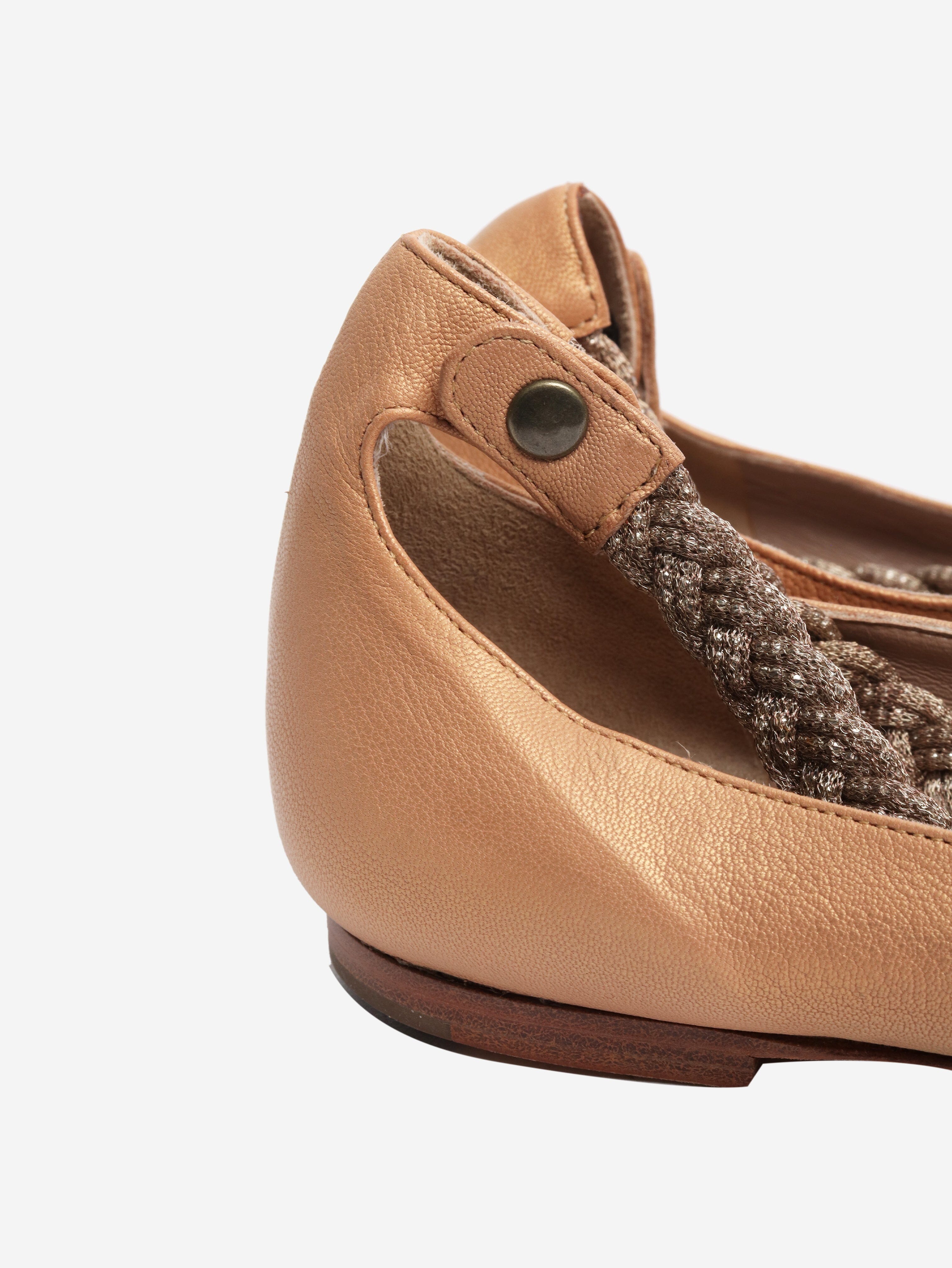Gold ballet flats - size EU 40 (UK 7) Flat Shoes Chloe 