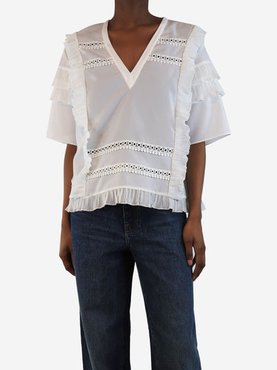 White Cauland ruffle blouse - size UK 6 Tops IRO 