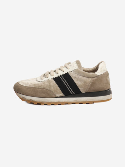 Taupe velvet and suede trainers - size EU 38 Trainers Brunello Cucinelli 