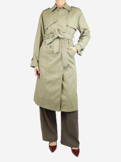 Sage green belted trench coat - size S