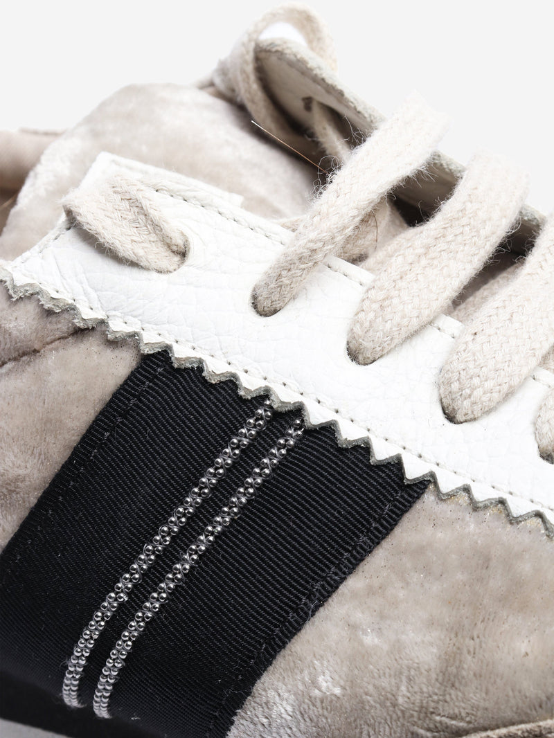 Taupe velvet and suede trainers - size EU 38 Trainers Brunello Cucinelli 