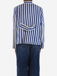 Pero Blue woven stripe jacket - size UK 10