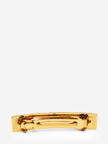 White and gold CC turn-lock hair clip alternate image