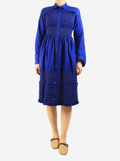 Royal blue shirred midi dress - size UK 10 Dresses Altuzarra 