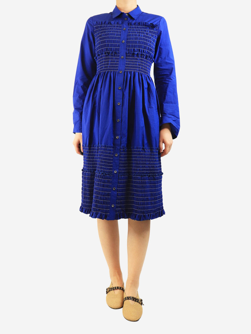 Royal blue shirred midi dress - size UK 10 Dresses Altuzarra 