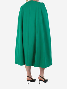 Elie Saab Jolly green crepe cape jumpsuit - size UK 12