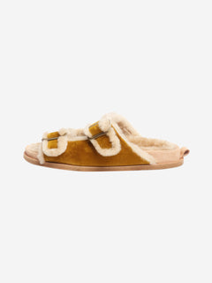 Forte Forte Yellow velvet slides - size EU 38 (UK 5) Flat Sandals Forte Forte 