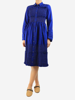 Royal blue shirred midi dress - size UK 10 Dresses Altuzarra 