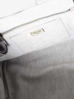 Ash grey denim bejewelled 2way tote Shoulder bags Prada 