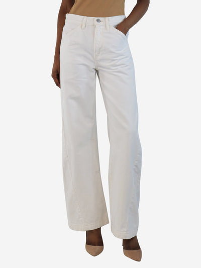 White Le Baggy Palazzo jeans - size UK 6 Trousers Frame 