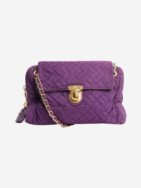 Purple quilted tessuto shoulder bag product image