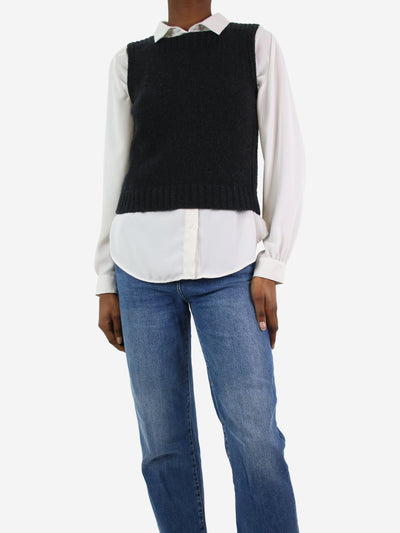 Grey sleeveless wool knit vest - size FR 34 Knitwear Soeur 