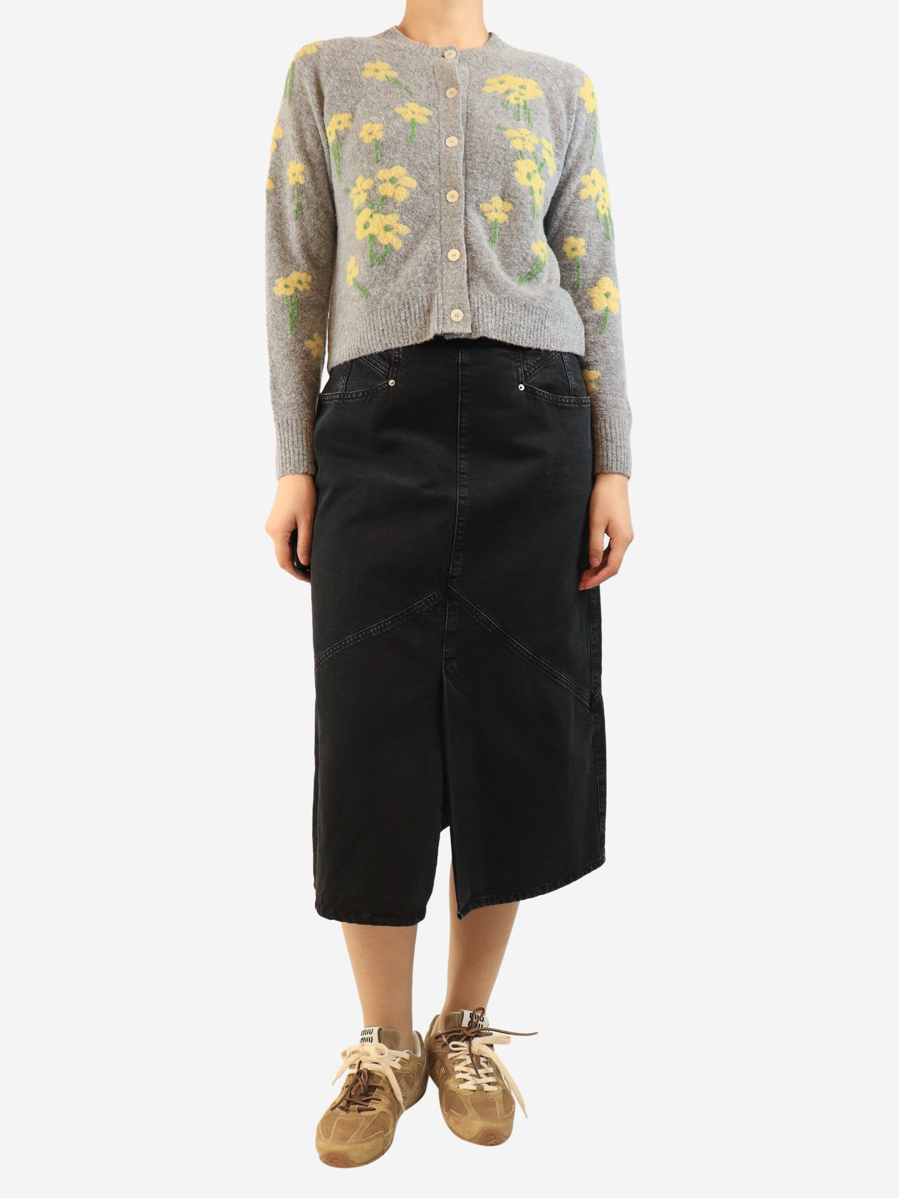 Faded black denim midi skirt - size UK 14 Skirts Isabel Marant 