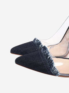 Blue denim lola plex heels - size EU 37.5 (UK 4.5) Heels Gianvito Rossi 