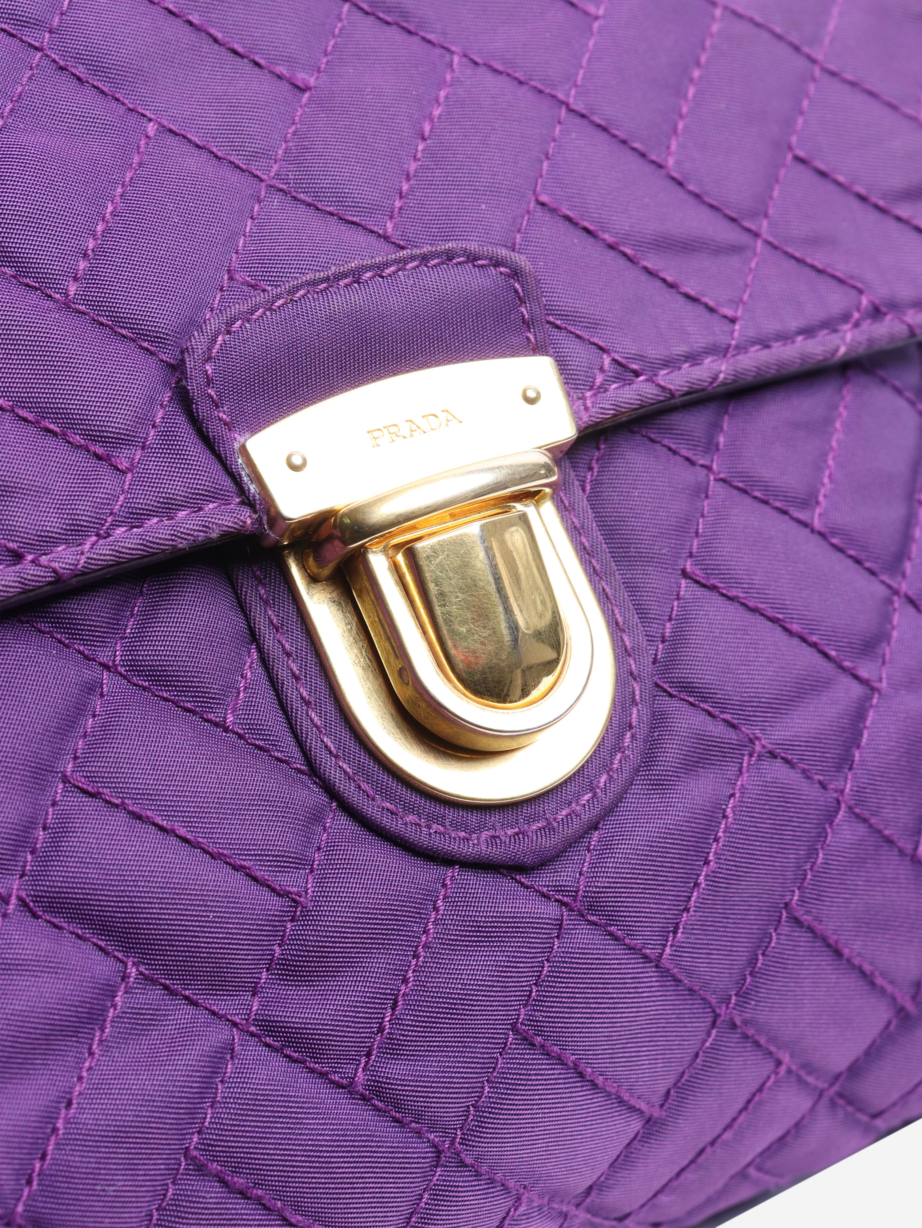 Purple quilted tessuto shoulder bag Shoulder bags Prada 