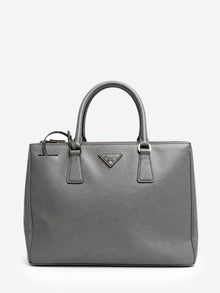 Grey Saffiano leather Galleria double zip bag Cross-body Bags Prada 