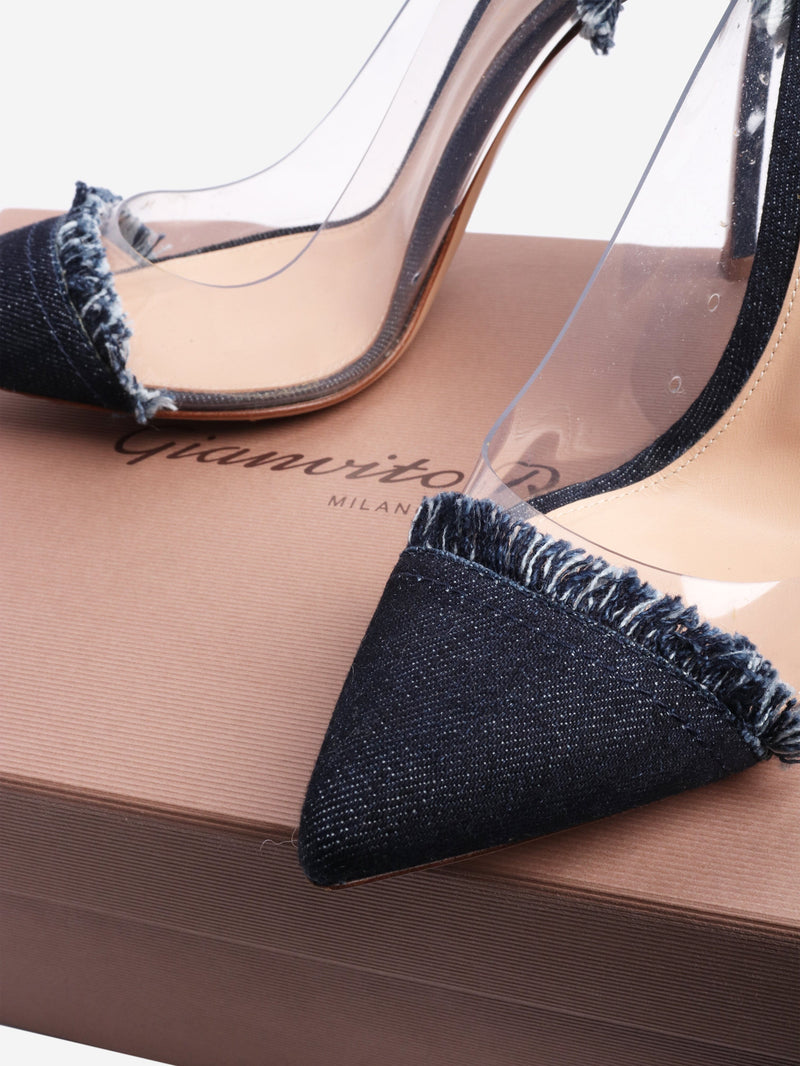 Blue denim lola plex heels - size EU 37.5 (UK 4.5) Heels Gianvito Rossi 
