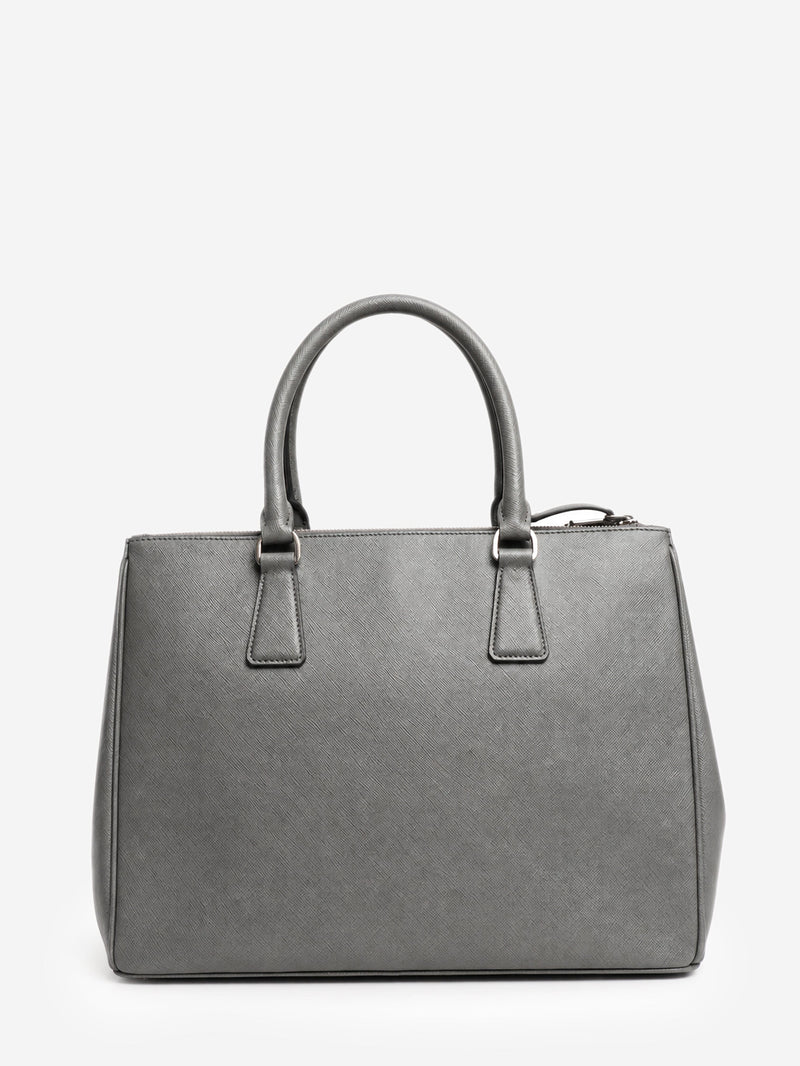 Grey Saffiano leather Galleria double zip bag Cross-body Bags Prada 